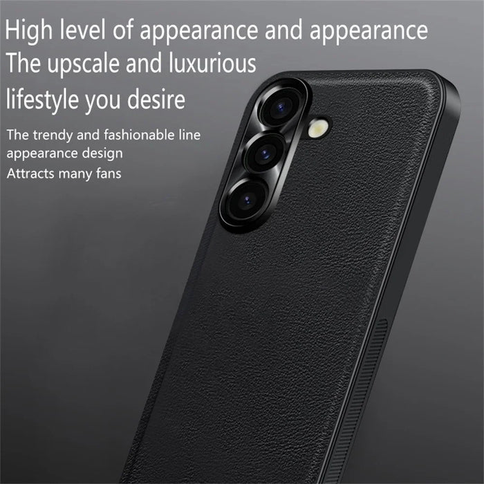 For Samsung Galaxy S24+ Case PU + TPU + PC Phone Back Cover with Metal Lens Frame - Green - 3