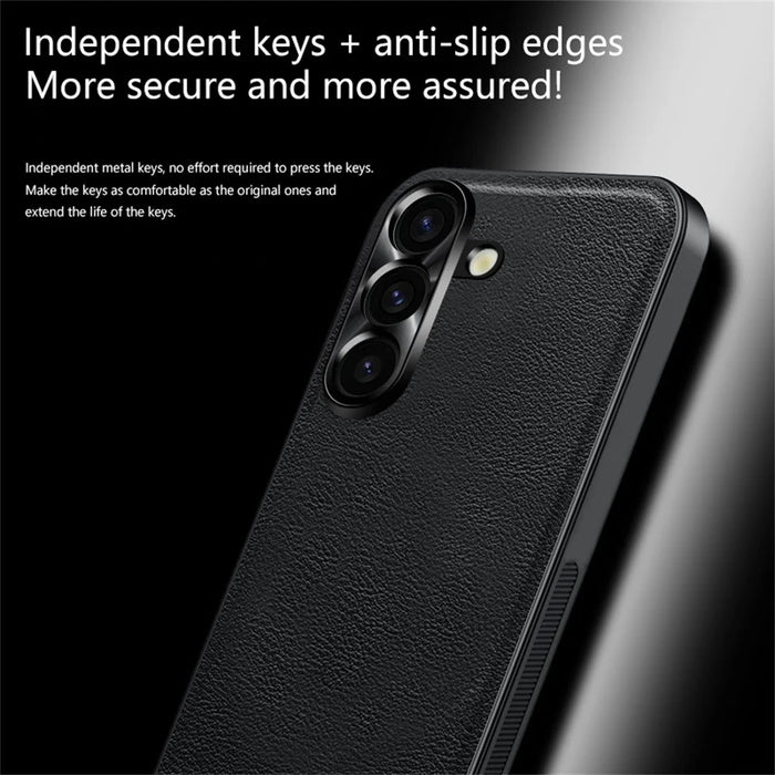 For Samsung Galaxy S24+ Case PU + TPU + PC Phone Back Cover with Metal Lens Frame - Green - 5