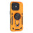 For iPhone 16 Case with Kickstand Shockproof TPU + PC Phone Back Cover - Orange - 1