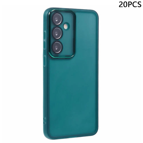 Bulk Purchasing 20Pcs For Samsung Galaxy A55 5G Case Electroplated Camera Frame TPU Phone Cover Precise Cutouts - Transparent Green - 1