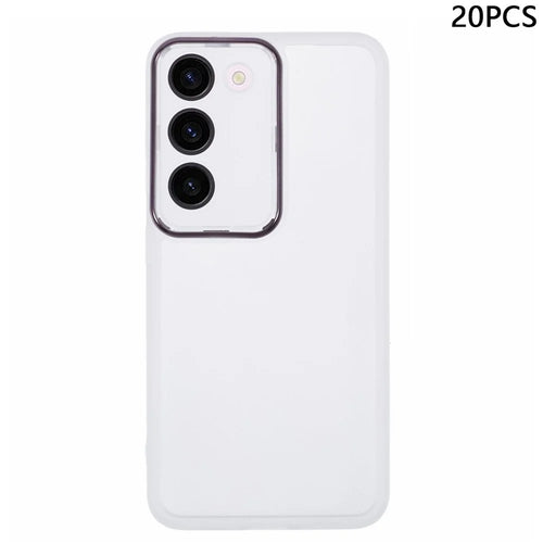 Bulk Purchasing 20Pcs For Samsung Galaxy S22 5G Case Electroplated Camera Frame TPU Phone Cover Precise Cutouts - Transparent White - 1