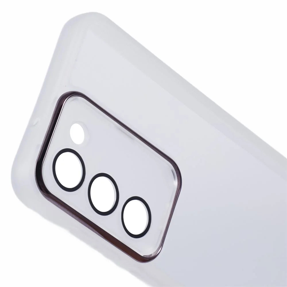 Bulk Purchasing 20Pcs For Samsung Galaxy S22 5G Case Electroplated Camera Frame TPU Phone Cover Precise Cutouts - Transparent White - 5