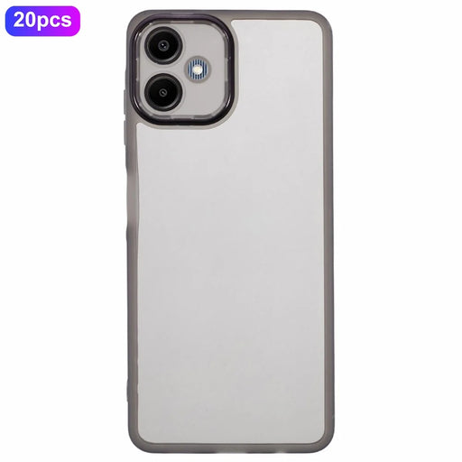 Bulk Purchasing 20Pcs For Samsung Galaxy A06 4G Case Electroplated Camera Frame TPU Phone Cover Precise Cutouts - Transparent Black - 1