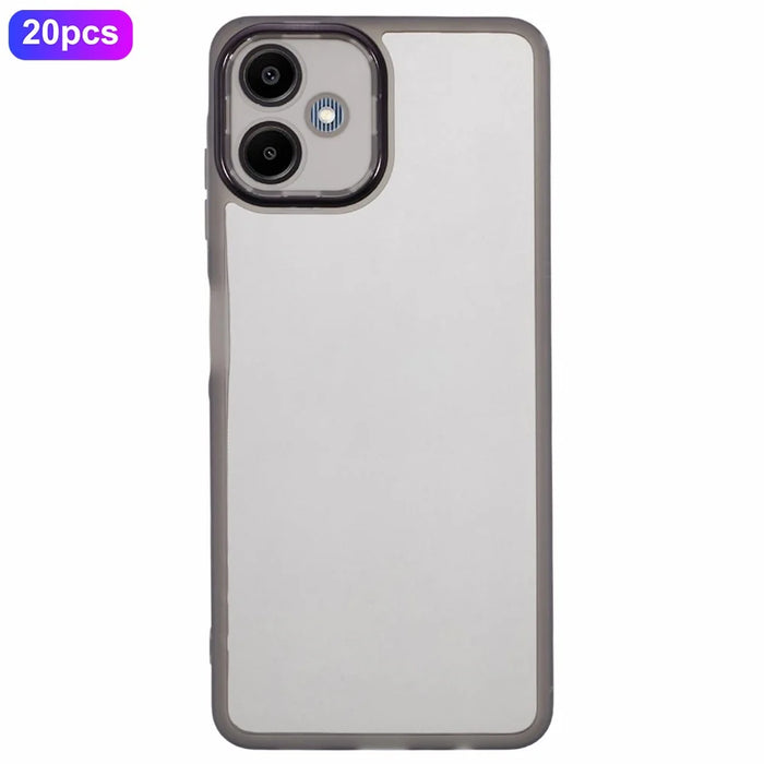 Bulk Purchasing 20Pcs For Samsung Galaxy A06 4G Case Electroplated Camera Frame TPU Phone Cover Precise Cutouts - Transparent Black - 1