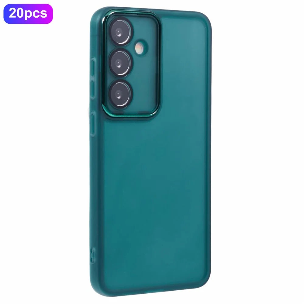Bulk Purchasing 20Pcs For Samsung Galaxy S25+ Case Electroplated Camera Frame TPU Phone Cover Precise Cutouts - Transparent Green - 1
