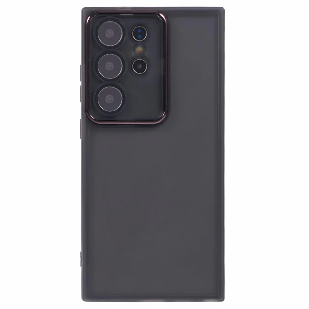 Bulk Purchasing 20Pcs For Samsung Galaxy S25 Ultra Case Electroplated Camera Frame TPU Phone Cover Precise Cutouts - Transparent Black - 3