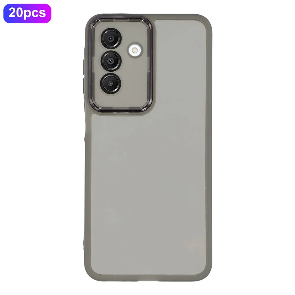 Bulk Purchasing 20Pcs For Samsung Galaxy A18 5G / A18 4G / A17 5G / A17 4G / A26 5G Case Electroplated Camera Frame TPU Phone Cover Precise Cutouts - Transparent Black - 1