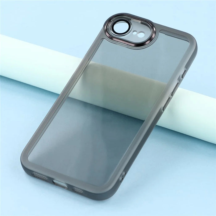 Bulk Purchasing 20Pcs For iPhone 17e / 16e Case Electroplated Camera Frame TPU Phone Cover Precise Cutouts - Transparent Black - 7