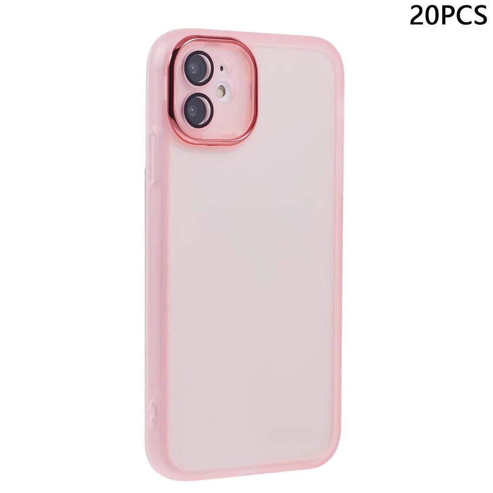Bulk Purchasing 20Pcs For iPhone 11 Case Electroplated Camera Frame TPU Phone Cover Precise Cutouts - Transparent Pink - 1