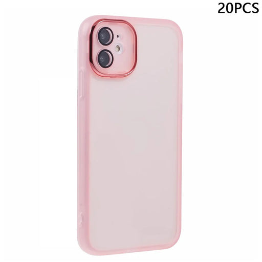 Bulk Purchasing 20Pcs For iPhone 11 Case Electroplated Camera Frame TPU Phone Cover Precise Cutouts - Transparent Pink - 1