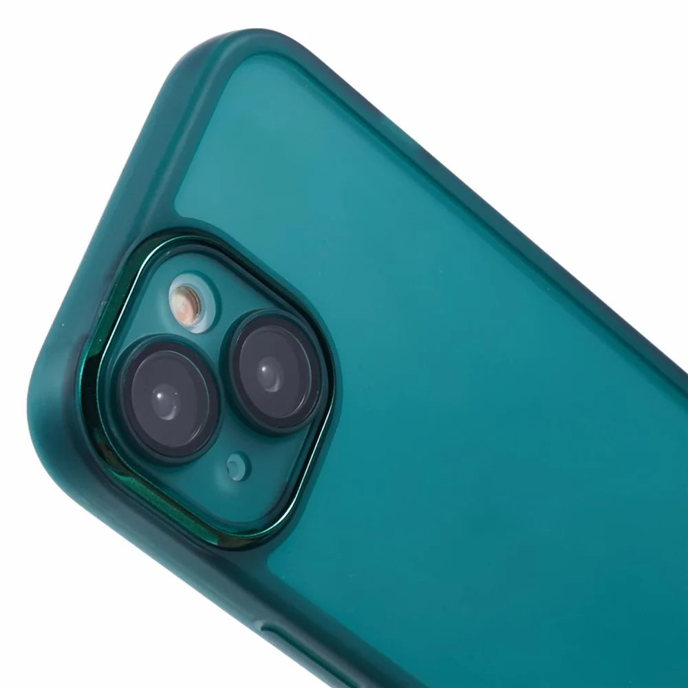 Bulk Purchasing 20Pcs For iPhone 15 Case Electroplated Camera Frame TPU Phone Cover Precise Cutouts - Transparent Green - 6