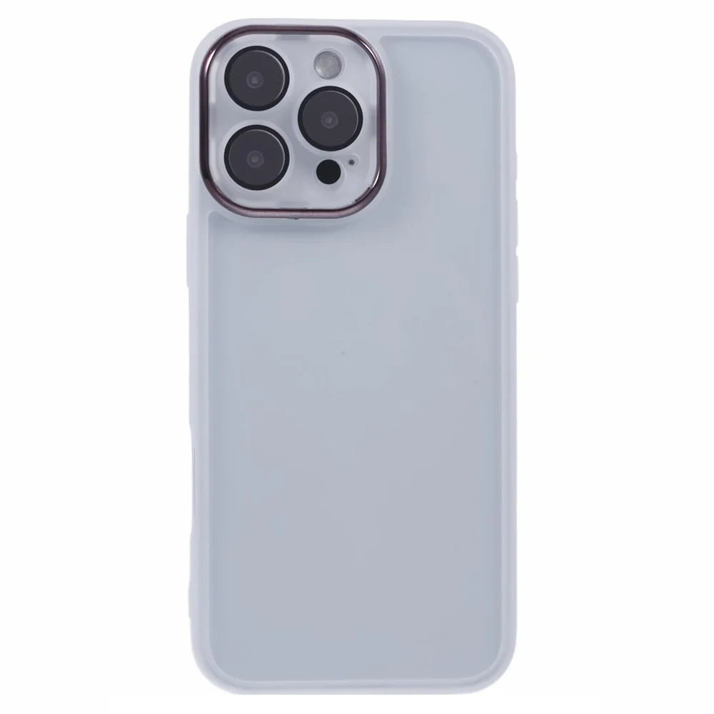 Bulk Purchasing 20Pcs For iPhone 16 Pro Max Case Electroplated Camera Frame TPU Phone Cover Precise Cutouts - Transparent White - 3