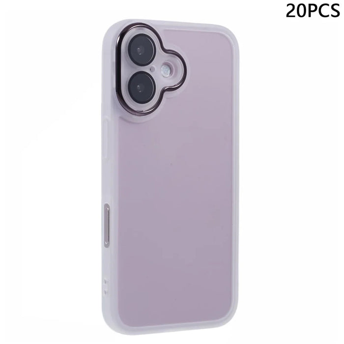 Bulk Purchasing 20Pcs For iPhone 16 Case Electroplated Camera Frame TPU Phone Cover Precise Cutouts - Transparent White - 1