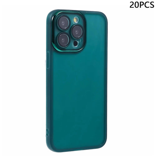 Bulk Purchasing 20Pcs For iPhone 13 Pro Case Electroplated Camera Frame TPU Phone Cover Precise Cutouts - Transparent Green - 1