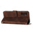 For Samsung Galaxy S25 FE Leather Case Imprinted Triangle Phone Cover with Hand Strap - Brown - 4