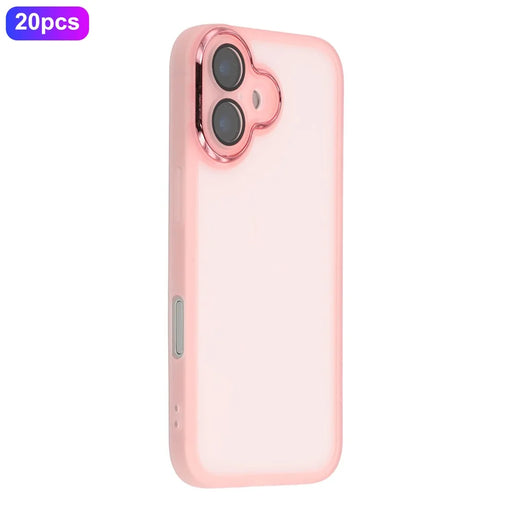 Bulk Purchasing 20Pcs For iPhone 17 Case Electroplated Camera Frame TPU Phone Cover Precise Cutouts - Transparent Pink - 1