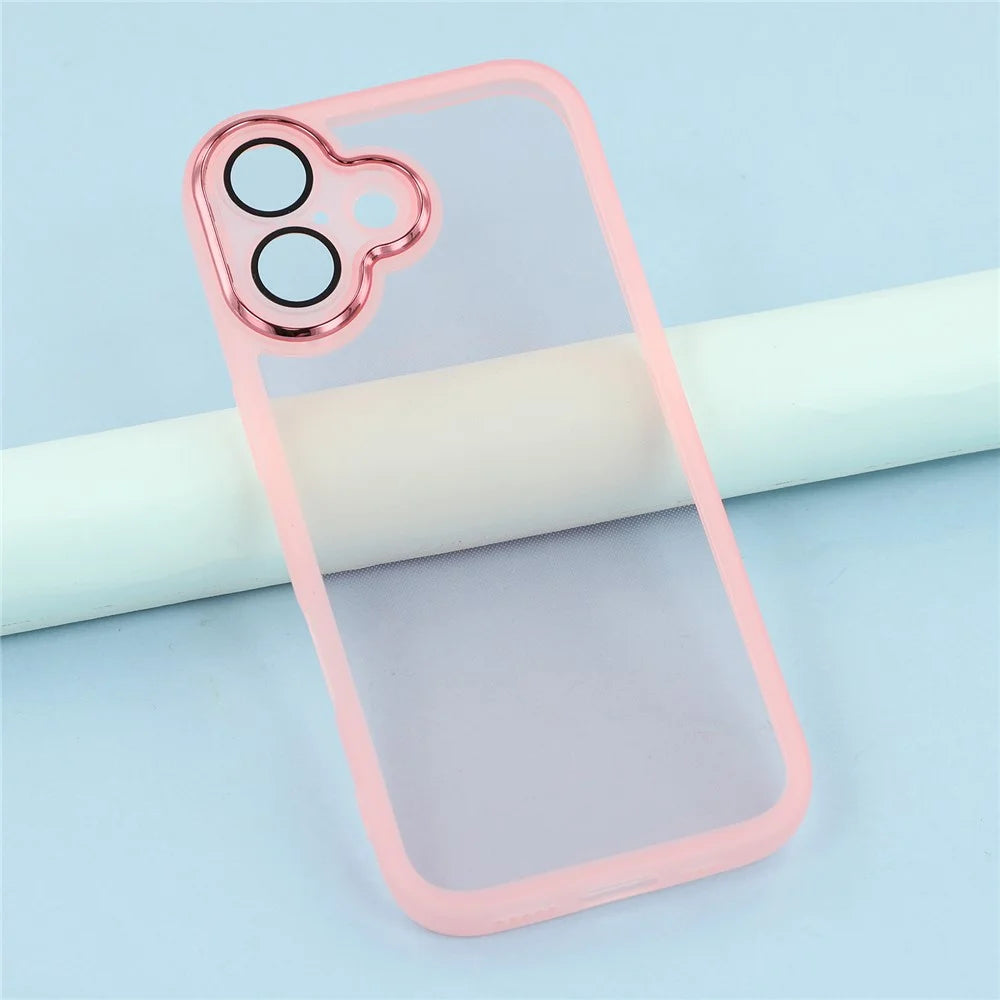 Bulk Purchasing 20Pcs For iPhone 17 Case Electroplated Camera Frame TPU Phone Cover Precise Cutouts - Transparent Pink - 6