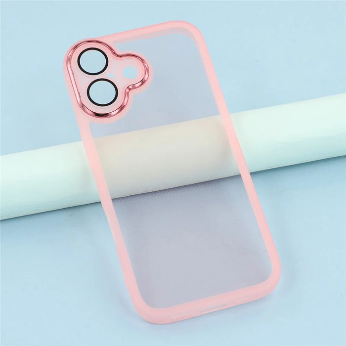Bulk Purchasing 20Pcs For iPhone 17 Case Electroplated Camera Frame TPU Phone Cover Precise Cutouts - Transparent Pink - 6