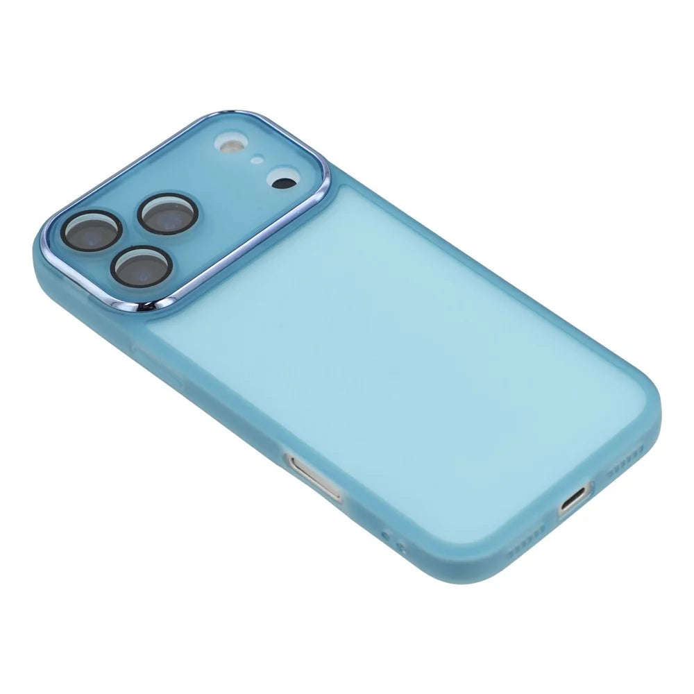 Bulk Purchasing 20Pcs For iPhone 17 Pro Max Case Electroplated Camera Frame TPU Phone Cover Precise Cutouts   - Transparent Blue - 4