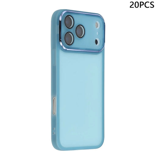 Bulk Purchasing 20Pcs For iPhone 17 Pro Case Electroplated Camera Frame TPU Phone Cover Precise Cutouts - Transparent Blue - 1