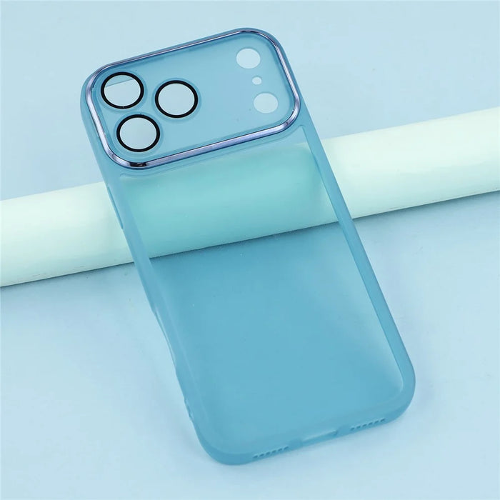 Bulk Purchasing 20Pcs For iPhone 17 Pro Case Electroplated Camera Frame TPU Phone Cover Precise Cutouts - Transparent Blue - 6