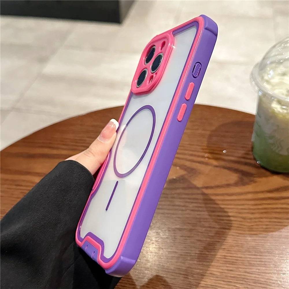 For iPhone 16 Pro Max Magnetic Case Detachable 4 in 1 TPU PC Acrylic Shockproof Phone Back Cover - Green + Grass Green - 6