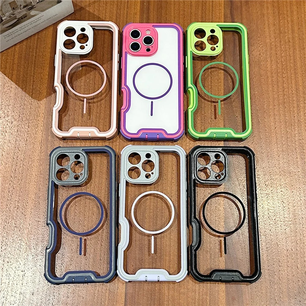For iPhone 16 Pro Max Magnetic Case Detachable 4 in 1 TPU PC Acrylic Shockproof Phone Back Cover - Green + Grass Green - 7