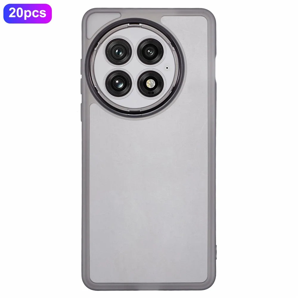 Bulk Purchasing 20Pcs For OnePlus 13 Case Electroplated Camera Frame TPU Phone Cover Precise Cutouts - Transparent Black - 1