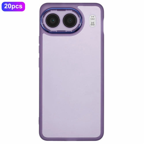 Bulk Purchasing 20Pcs For OnePlus Nord 4 Case Electroplated Camera Frame TPU Phone Cover Precise Cutouts - Transparent Purple - 1