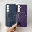 For Samsung Galaxy S25 / S24 Case with Kickstand Carbon Fiber Texture PC + TPU Phone Cover - Grey - 3