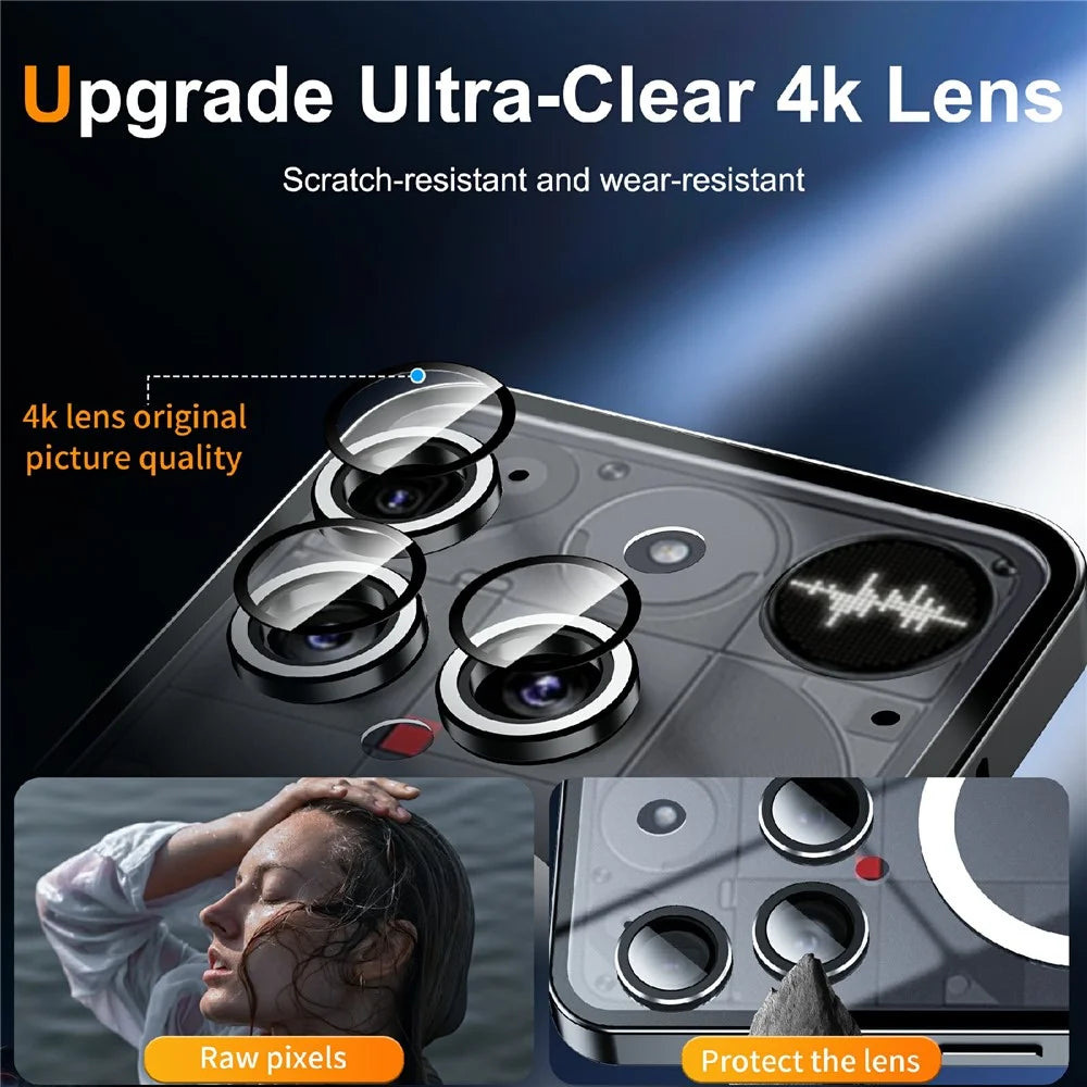 Magic Shield Magnetic Series for Nothing Phone (3) 5G Case Metal + TPU Phone Cover with Lens Guard - Black - 5