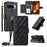 For Google Pixel 10 Pro XL Case Ring Buckle Wallet Stand Rhombus Crossbody Leather Mobile Cover - Black - 1