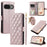 For Google Pixel 10 Pro / 10 / 9 Pro / 9 Case Wallet Rhombus Grid PU Leather Phone Cover with Shoulder Strap / Wrist Strap - Rose Gold - 1