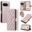 For Google Pixel 10 Pro XL Case Wallet Rhombus Grid PU Leather Phone Cover with Shoulder Strap / Wrist Strap - Rose Gold - 1