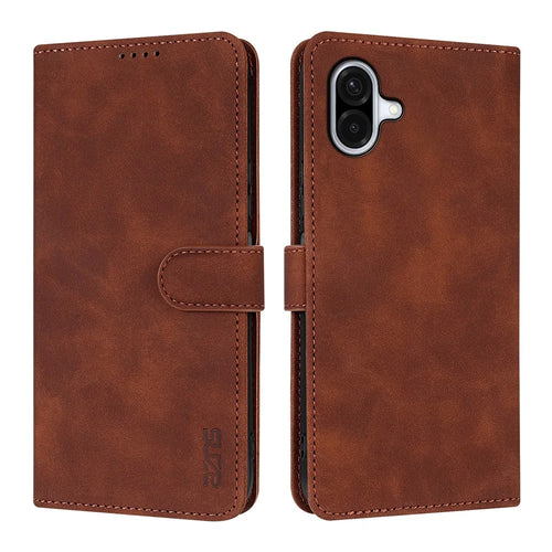 AZNS For Samsung Galaxy A08 5G / A08 4G / A07 5G / A07 4G Case PU Leather Wallet Phone Cover - Brown - 1