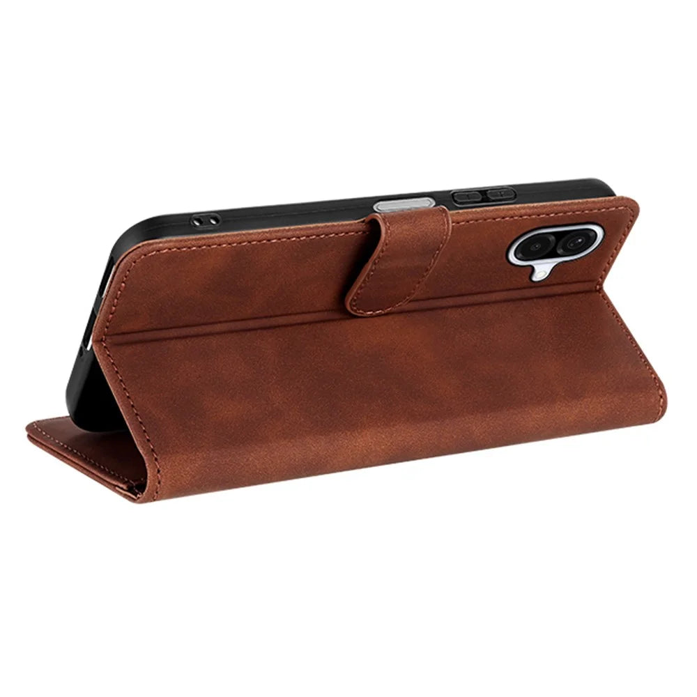 AZNS For Samsung Galaxy A08 5G / A08 4G / A07 5G / A07 4G Case PU Leather Wallet Phone Cover - Brown - 2