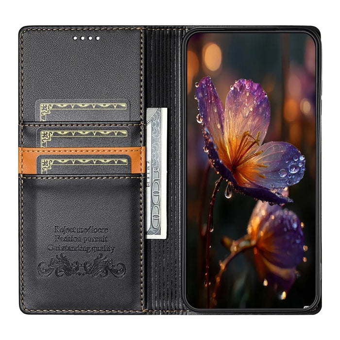 N.BEKUS P3 For Google Pixel 9a Case RFID Blocking Wallet Stand PU Leather Flip Phone Cover - Black - 4