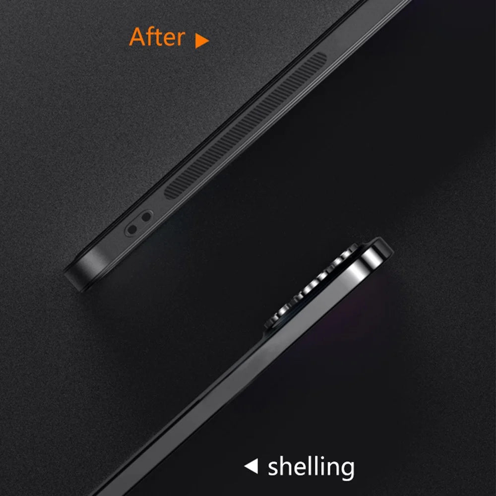 For Samsung Galaxy S24 FE Case PU + TPU + PC Phone Back Cover with Metal Lens Frame - Black - 3