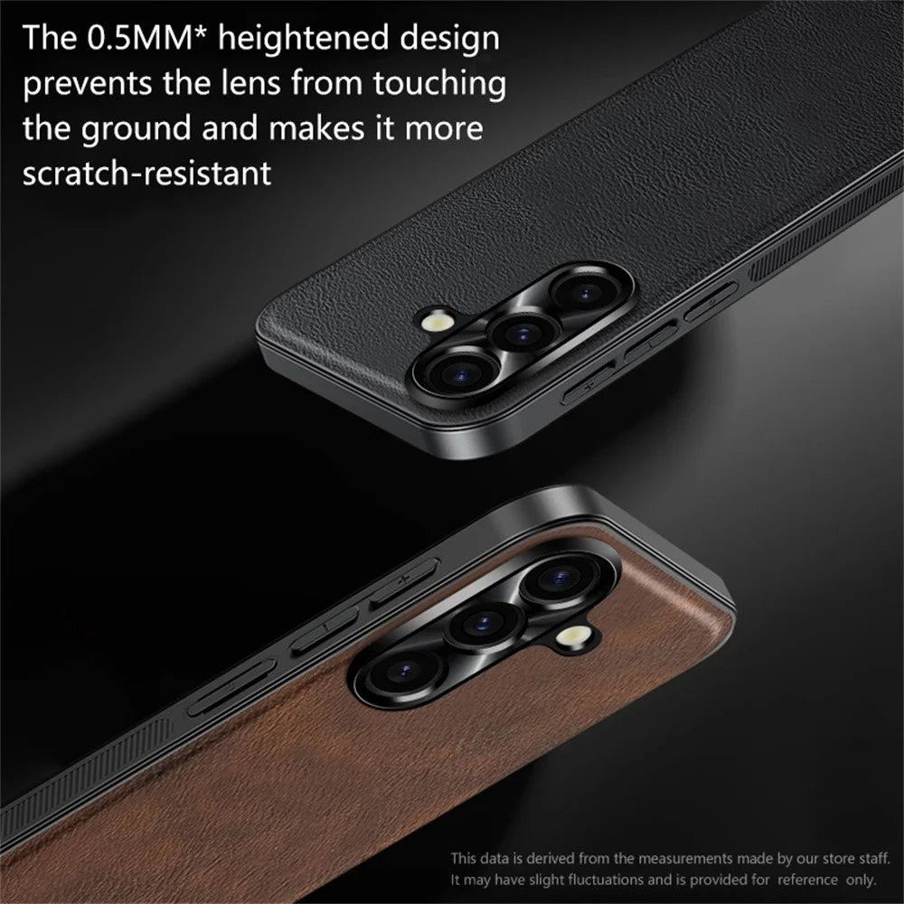 For Samsung Galaxy A16 5G / 4G Case PU + TPU + PC Phone Back Cover with Metal Lens Frame - Black - 4