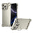 For iPhone 14 Pro Max Bumper Case Lens Kickstand Heat Dissipating Metal Corner Phone Cover - Titanium - 1