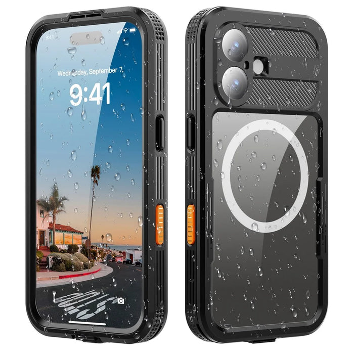 SHELLBOX For iPhone 17 IP68 Waterproof Case Compatible with MagSafe Clear Phone Cover - Black - 1