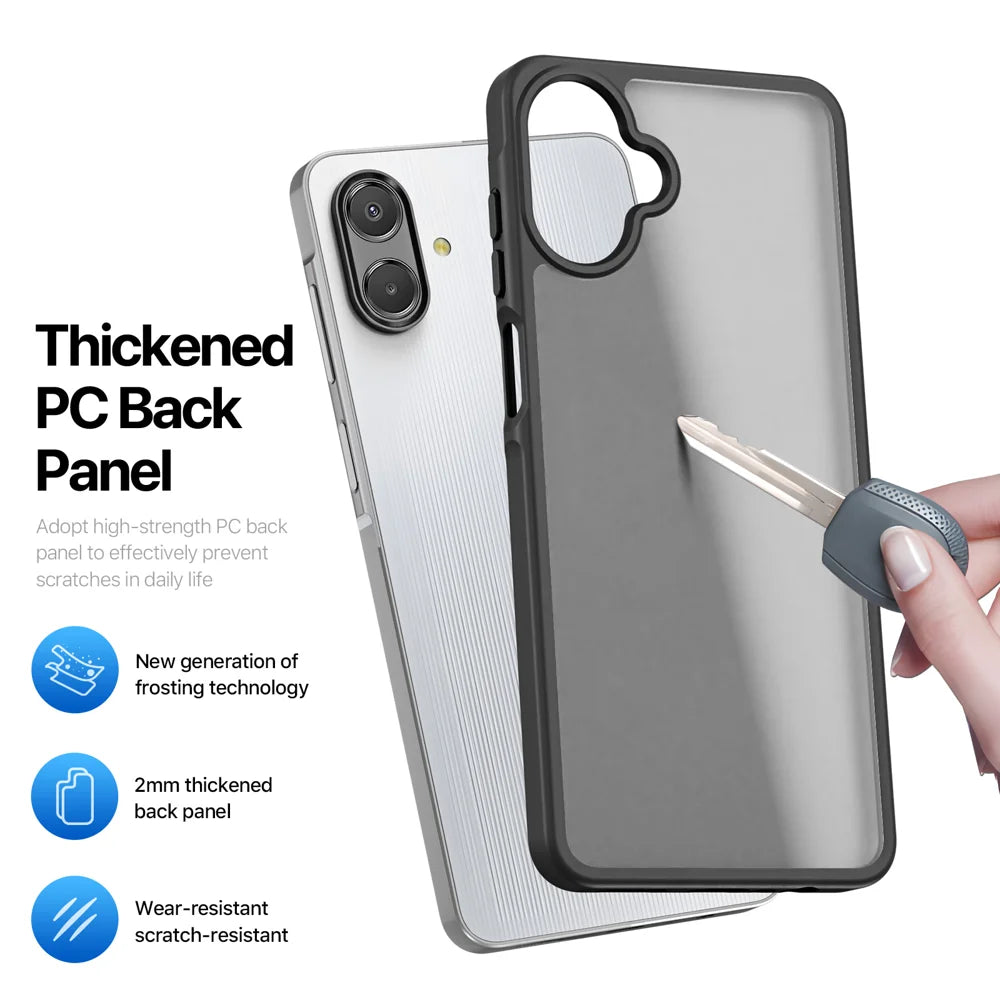 DUX DUCIS For Samsung Galaxy A06 4G / Galaxy A06 5G / Galaxy A07 4G / A07 5G / A08 4G / M07 / F07 / M17e / F70e Case  Yind Series Matte Anti-fingerprint TPU+PC Phone Back Cover - Black - 6