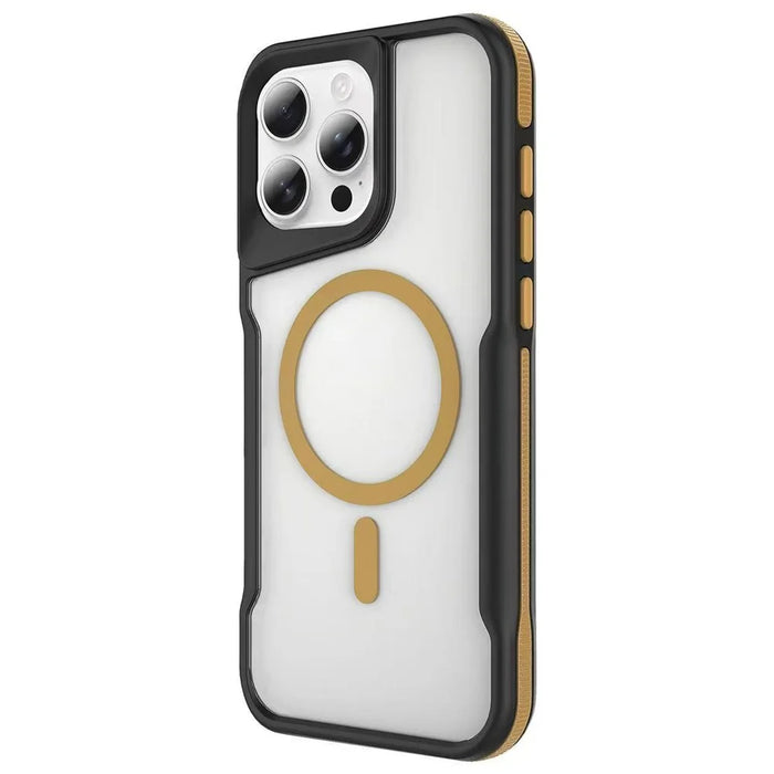 For iPhone 16 Pro Magnetic Case Skin-Touch TPU + PC Shockproof Phone Back Cover - Yellow - 1