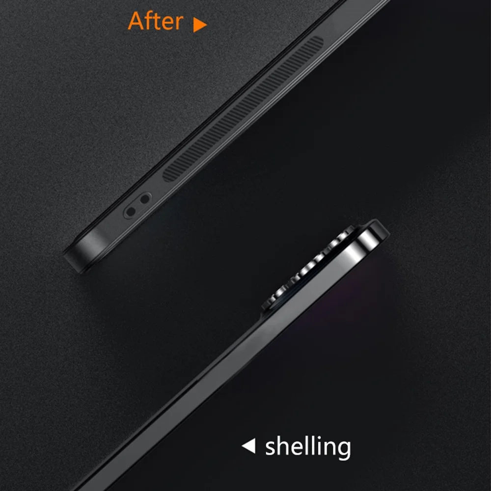 For Samsung Galaxy S24 Ultra Magnetic Case PU TPU PC Phone Back Cover with Metal Lens Frame - Black - 3