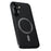 For Samsung Galaxy A55 5G Magnetic Case PU TPU PC Phone Back Cover with Metal Lens Frame - Black - 1