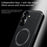 For Samsung Galaxy A55 5G Magnetic Case PU TPU PC Phone Back Cover with Metal Lens Frame - Black - 5