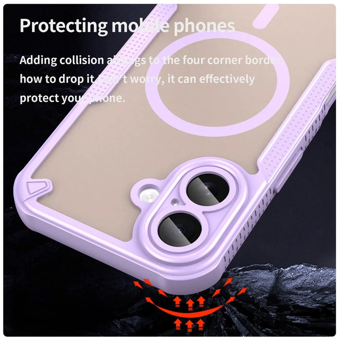 For iPhone 17 Magnetic Case Compatible with MagSafe TPU + PC Phone Back Cover - Purple - 3