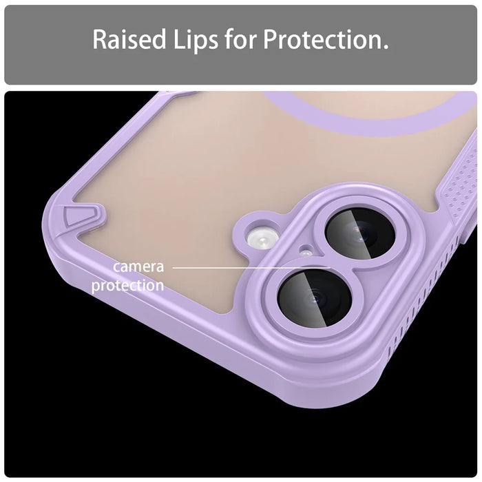 For iPhone 17 Magnetic Case Compatible with MagSafe TPU + PC Phone Back Cover - Purple - 6