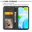 Calf Texture Phone Case for Realme C30 4G, PU Leather Imprinted Rhombus Pattern Wallet Stand Folio Flip Cover with Strap - Black - 3