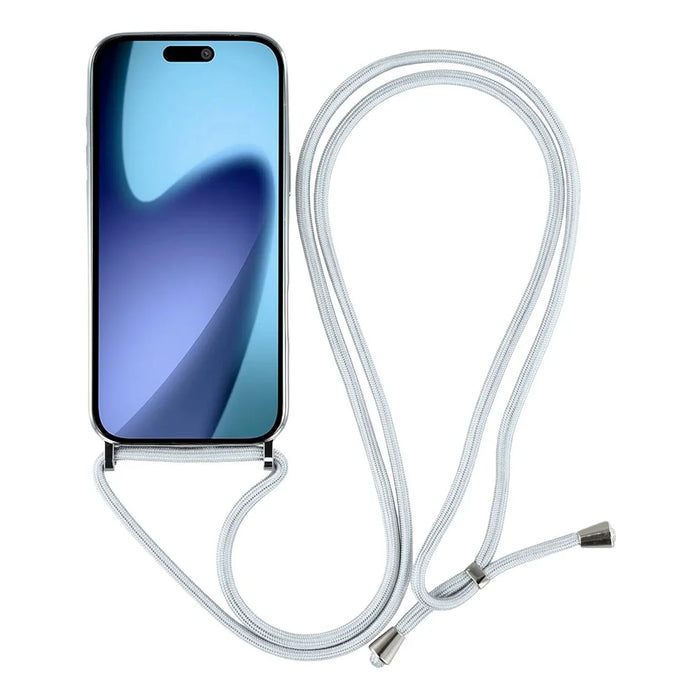 For iPhone Air Case Compatible with MagSafe Electroplating Edge TPU Phone Cover with Screen Film / Shoulder Strap - Silver - 2